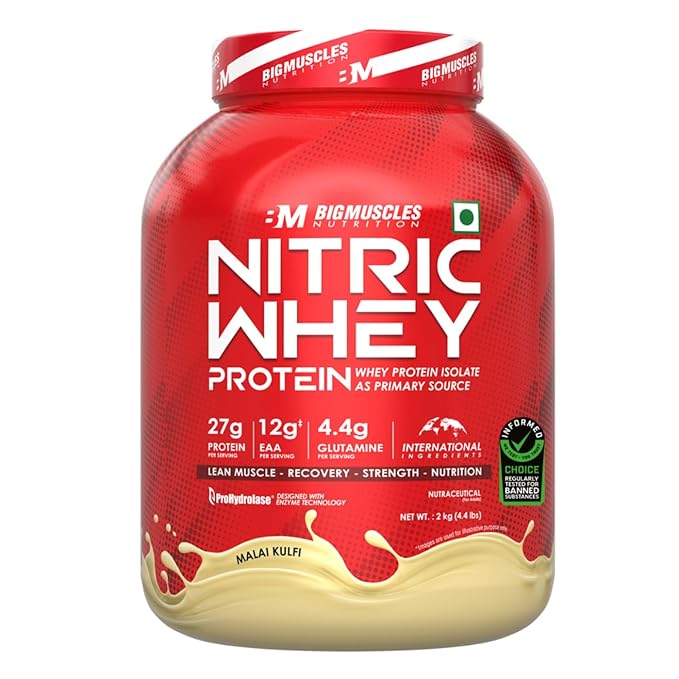 BIG MUSCLES NITRIC WHEY PROTEIN MALAI KULFI 2KG