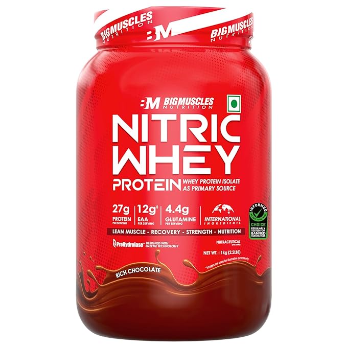 BIG MUSCLES NITRIC WHEY PROTEIN RICH CHOCOLATE 1KG