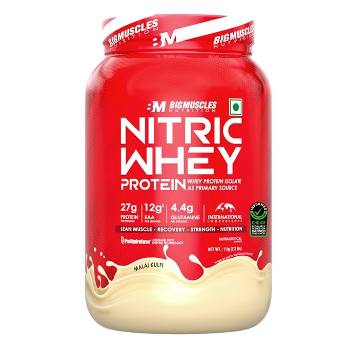 BIG MUSCLES NITRIC WHEY PROTEIN MALAI KULFI 1KG