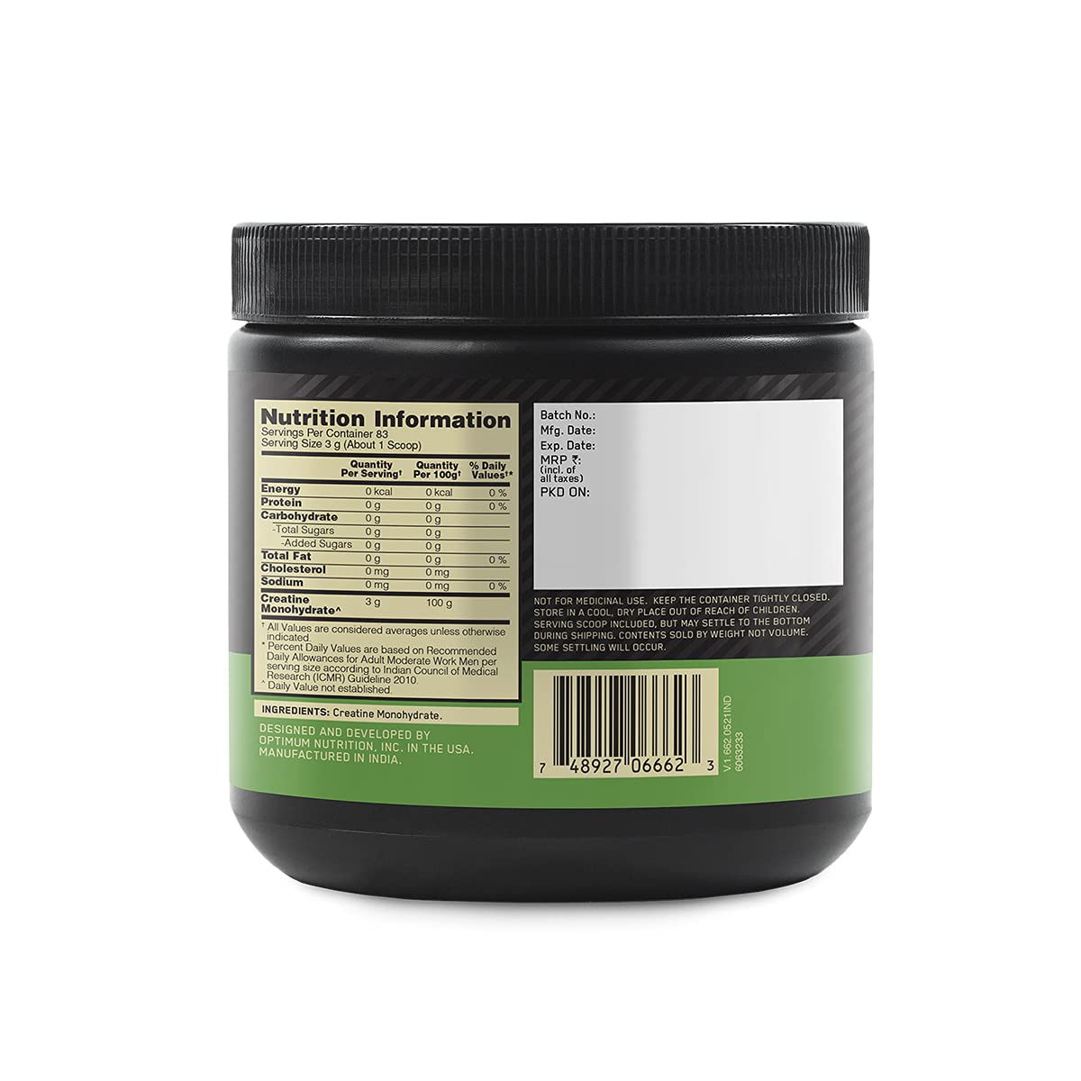 OPTIMUM NUTRITION MICRONISED CREATINE 100GM