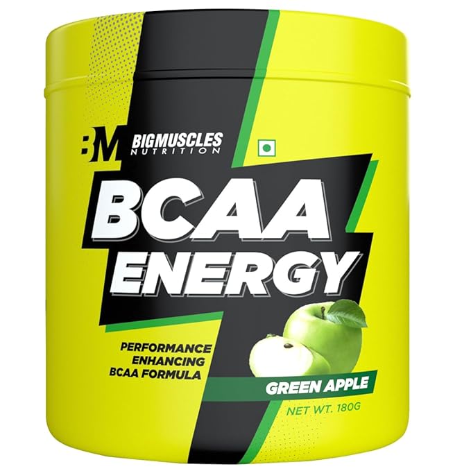 BIG MUSCLES NUTRITION BCAA ENERGY GREEN APPLE 180GM