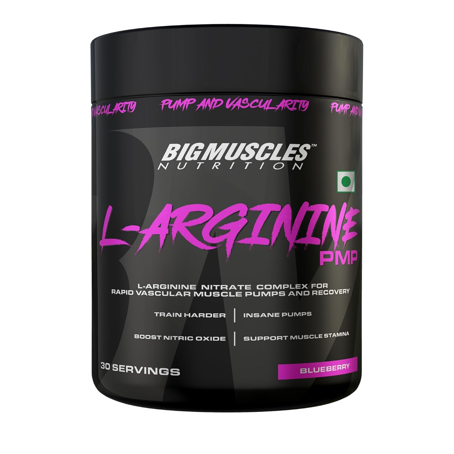 BIG MUSCLES L-ARGININE POWDER BLUEBERRY 30 SERVINGS