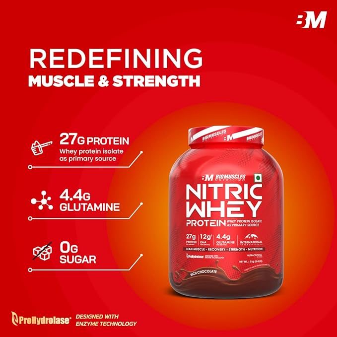 BIG MUSCLES NITRIC WHEY PROTEIN RICH CHOCOLATE 2KG