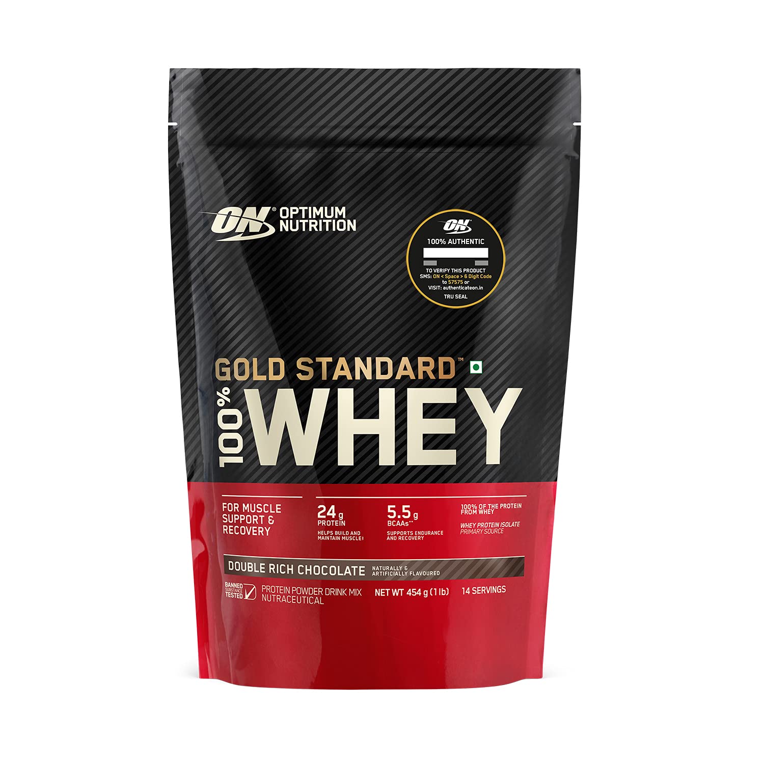 OPTIMUM NUTRITION GOLD WHEY PROTEIN DOUBLE RICH CHOCOLATE 454GM