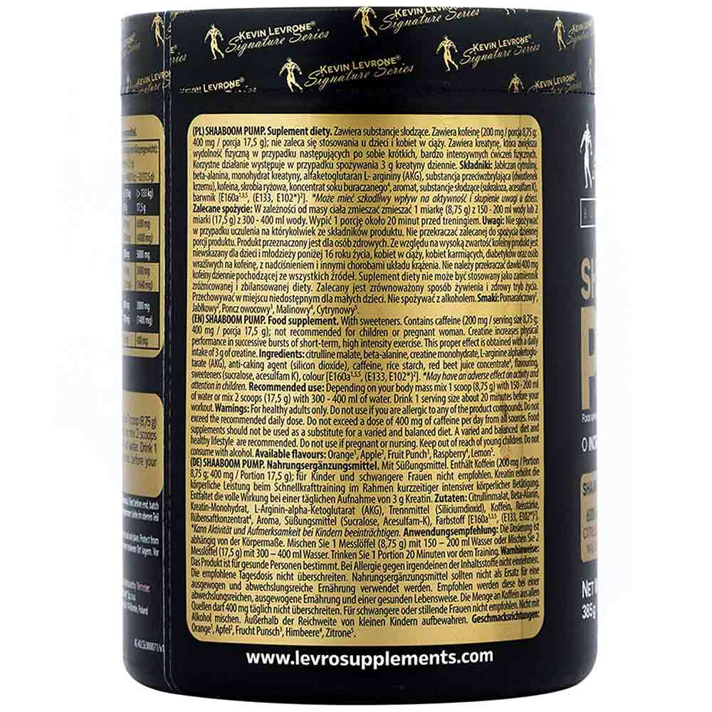 KEVIN LEVRONE SHAABOOM PUMP PRE-WORKOUT LYCHEE 385GM