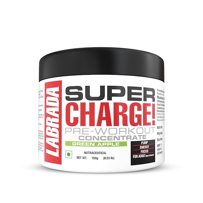 LABRADA SUPERCHARGE PRE-WORKOUT GREEN APPLE 150GM