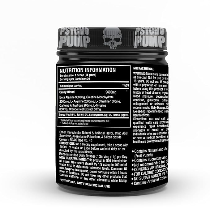 ONE SCIENCE NUTRITION ESSENTIAL SERIES PSYCHO PUMP PRE-WORKOUT 330GM