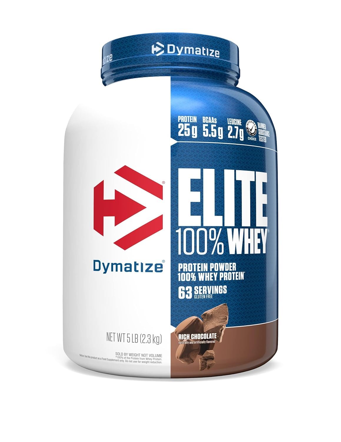 DYMATIZE NUTRITION ELITE WHEY PROTEIN POWDER RICH CHOCOLATE 5LBS