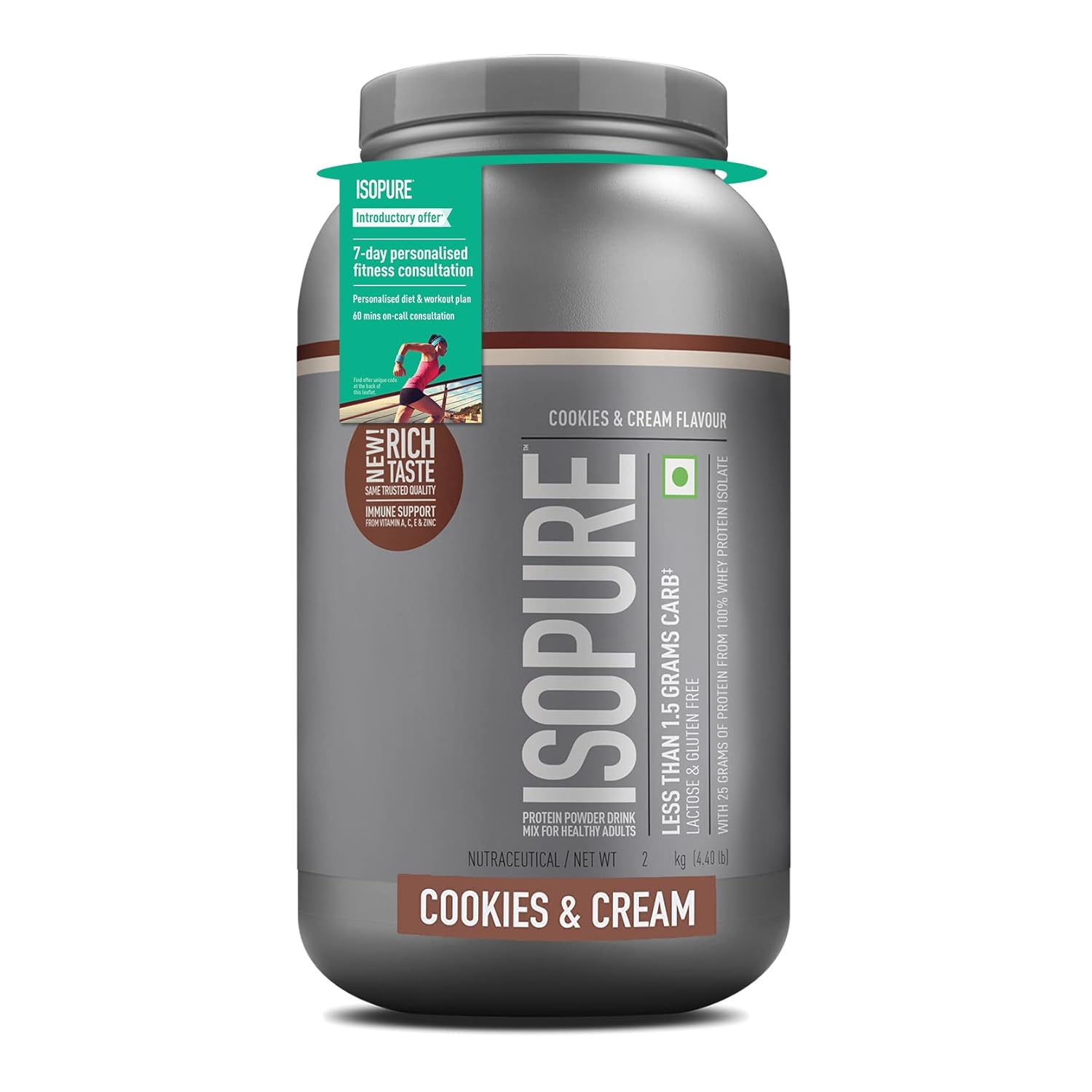 ISOPURE WHEY PROTEIN ISOLATE POWDER COOKIES AND CREAM 2KG