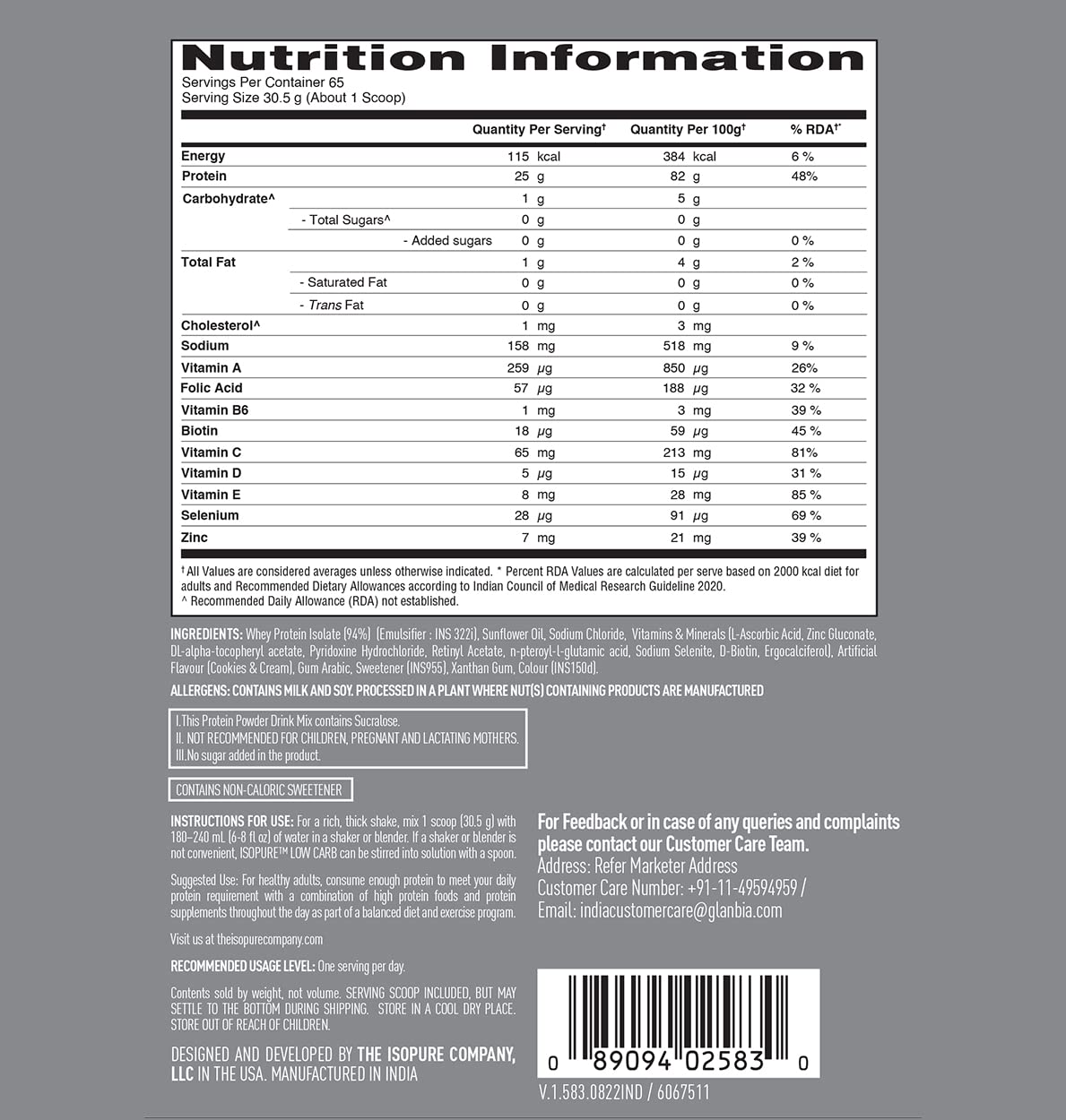 ISOPURE WHEY PROTEIN ISOLATE POWDER DUTCH CHOCOLATE 1KG