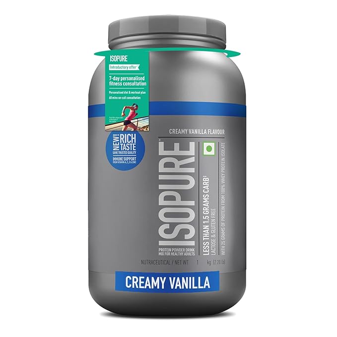 ISOPURE WHEY PROTEIN ISOLATE POWDER CREAMY VANILLA 1KG