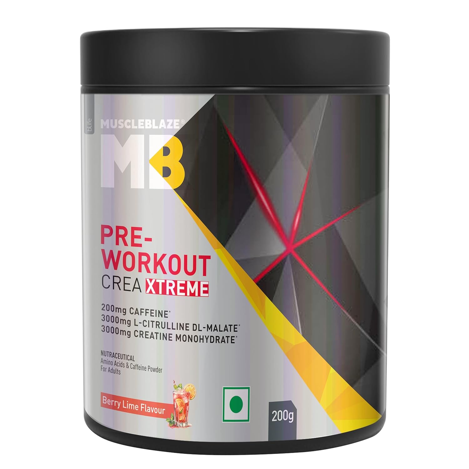 MUSCLEBLAZE PRE WORKOUT CREA-XTREME BERRY LIME 200GM