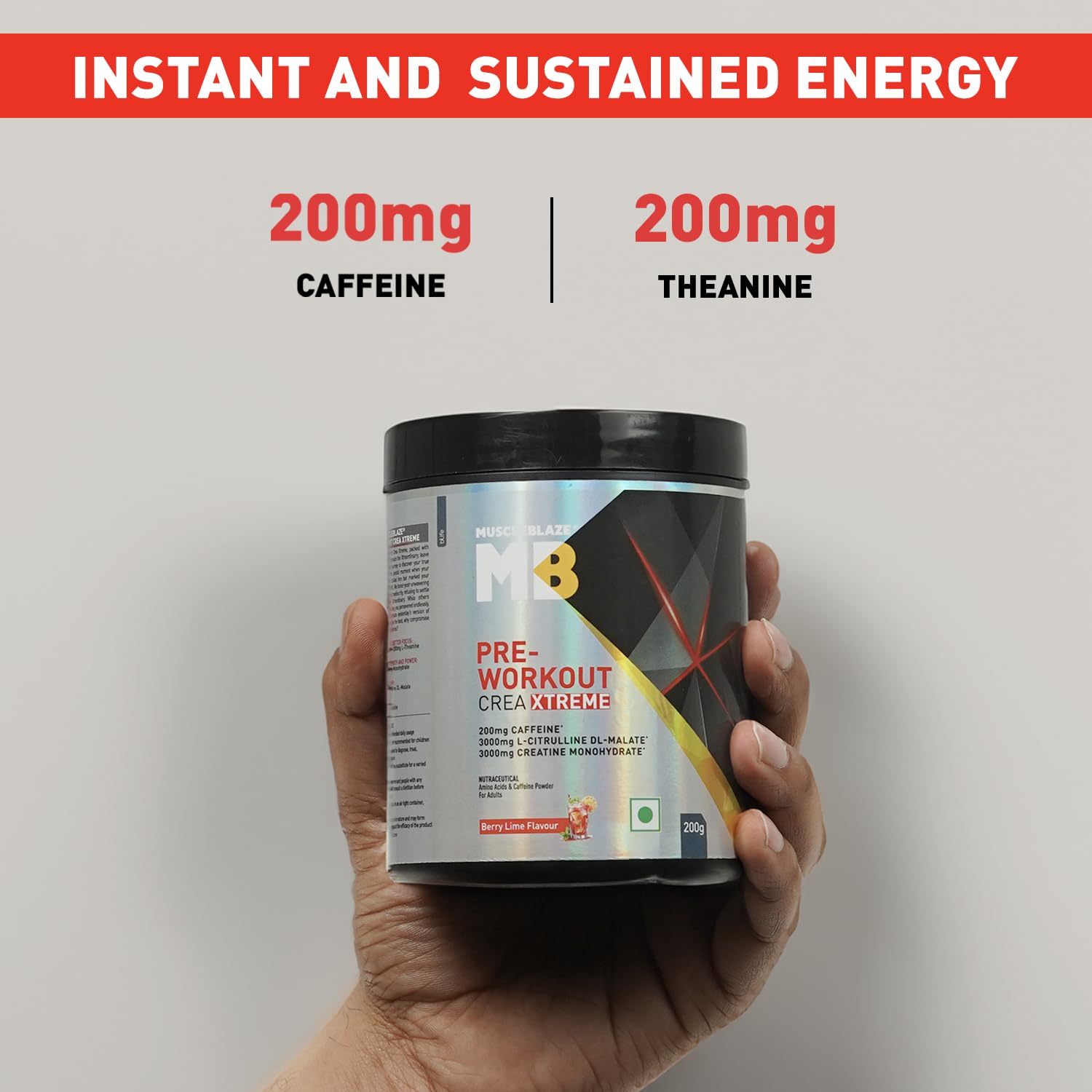 MUSCLEBLAZE PRE WORKOUT CREA-XTREME BERRY LIME 200GM