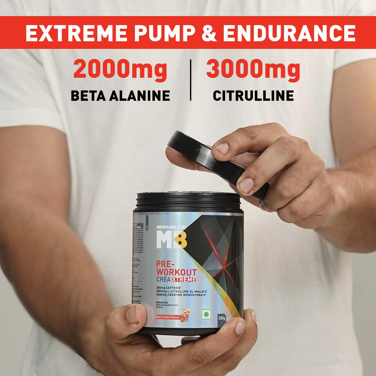 MUSCLEBLAZE PRE WORKOUT CREA-XTREME BERRY LIME 200GM