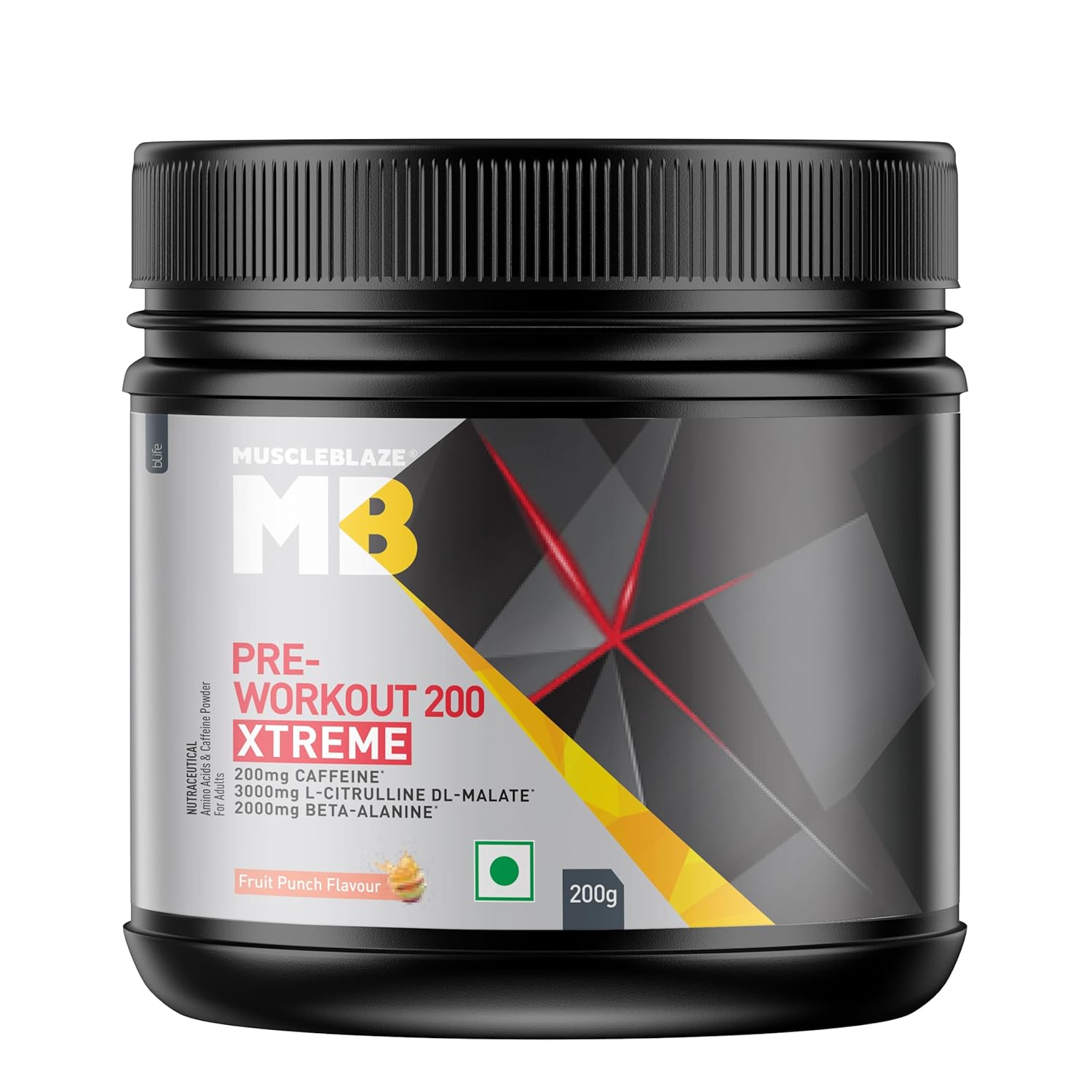 MUSCLEBLAZE PRE-WORKOUT 200 XTREME FRUIT PUNCH 0.44LB