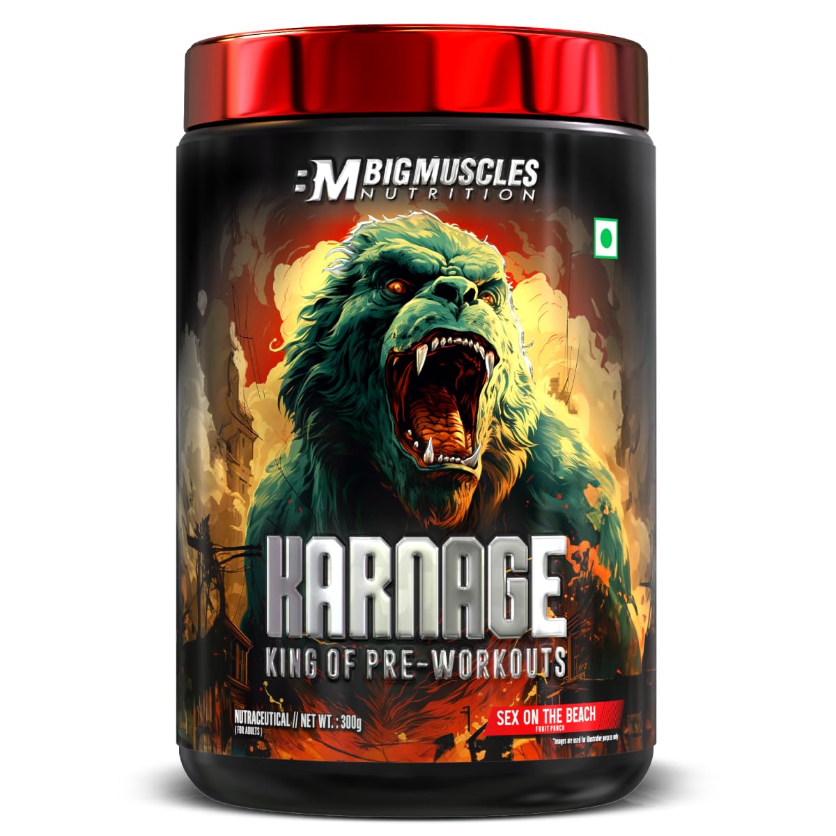 BIG MUSCLES KARNAGE PRE WORKOUT SEX ON THE BEACH 60 SERVINGS