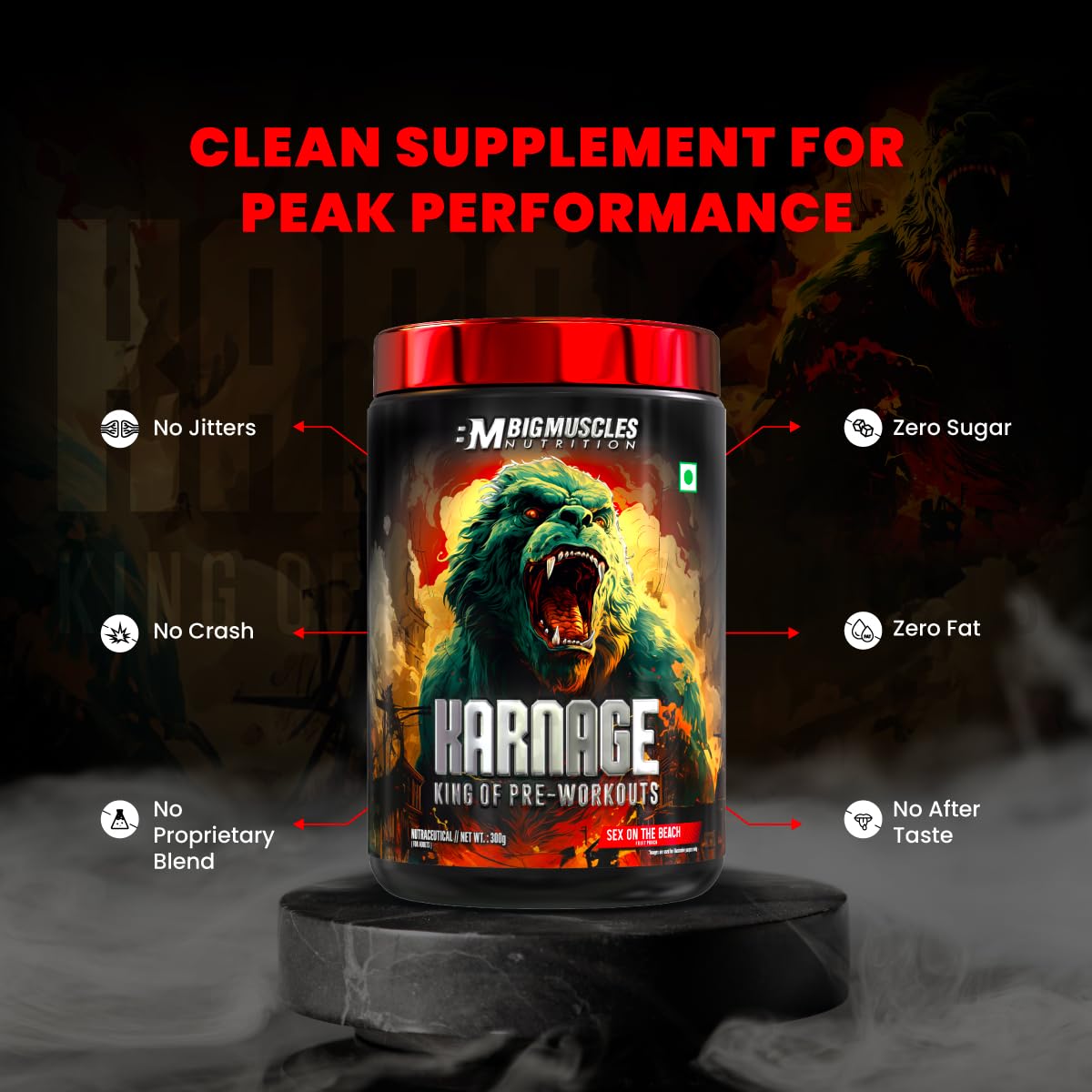 BIG MUSCLES KARNAGE PRE WORKOUT SEX ON THE BEACH 60 SERVINGS