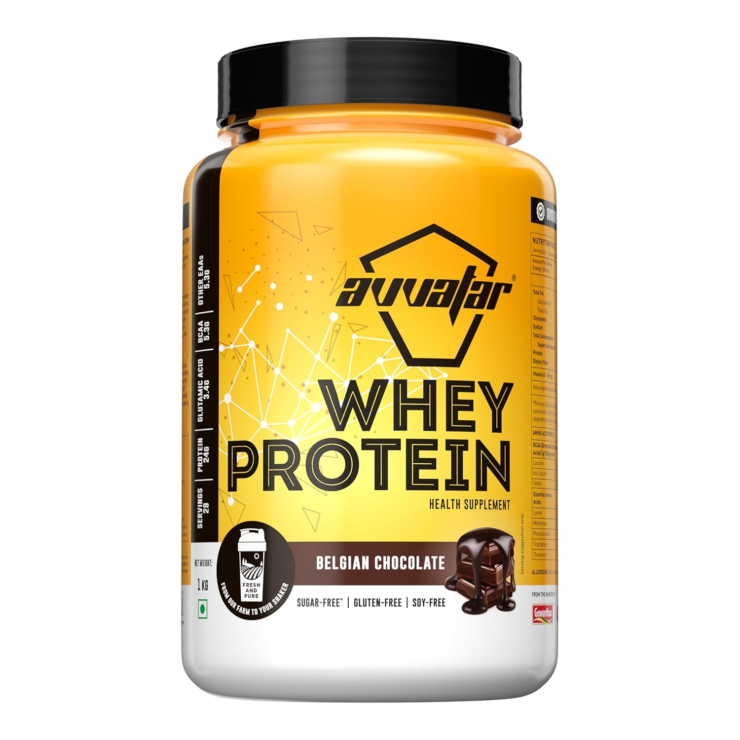 AVVATAR WHEY PROTEIN POWDER BELGIAN CHOCOLATE 1KG