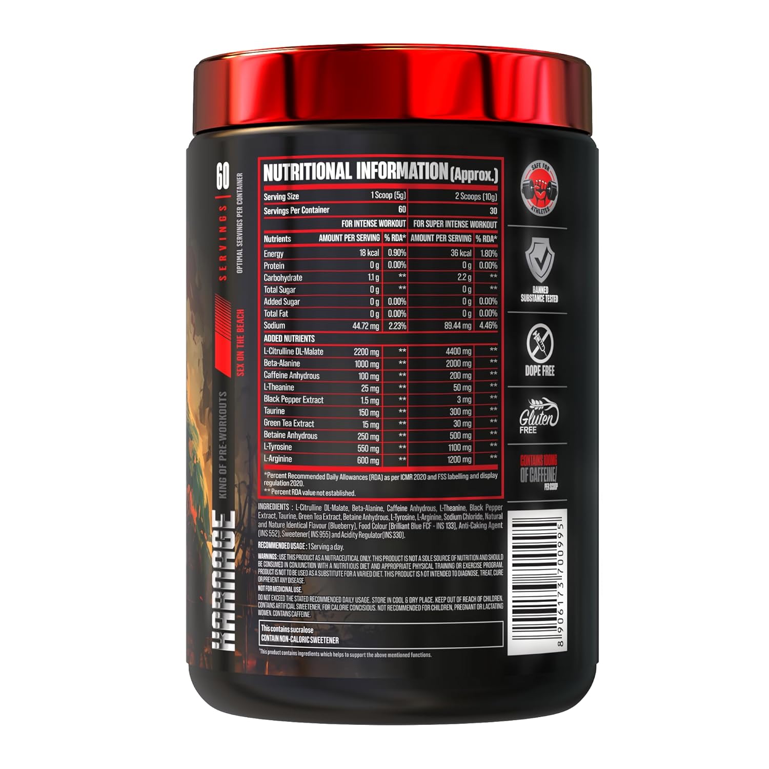 BIG MUSCLES PRE-WORKOUT ARCTIC BLAST 60 SERVINGS