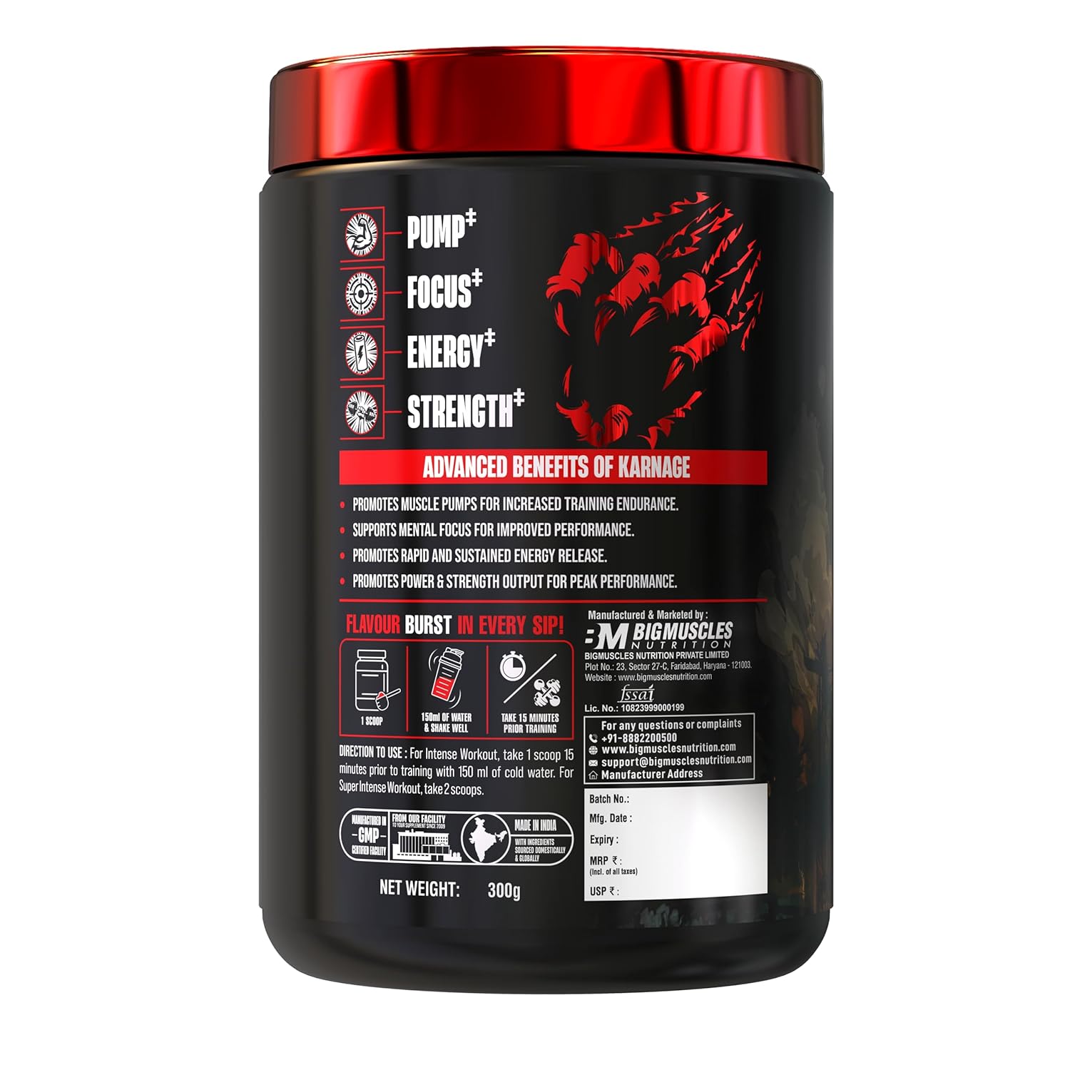 BIG MUSCLES PRE-WORKOUT ARCTIC BLAST 60 SERVINGS