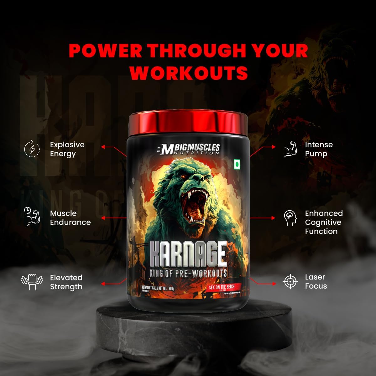 BIG MUSCLES PRE-WORKOUT ARCTIC BLAST 60 SERVINGS