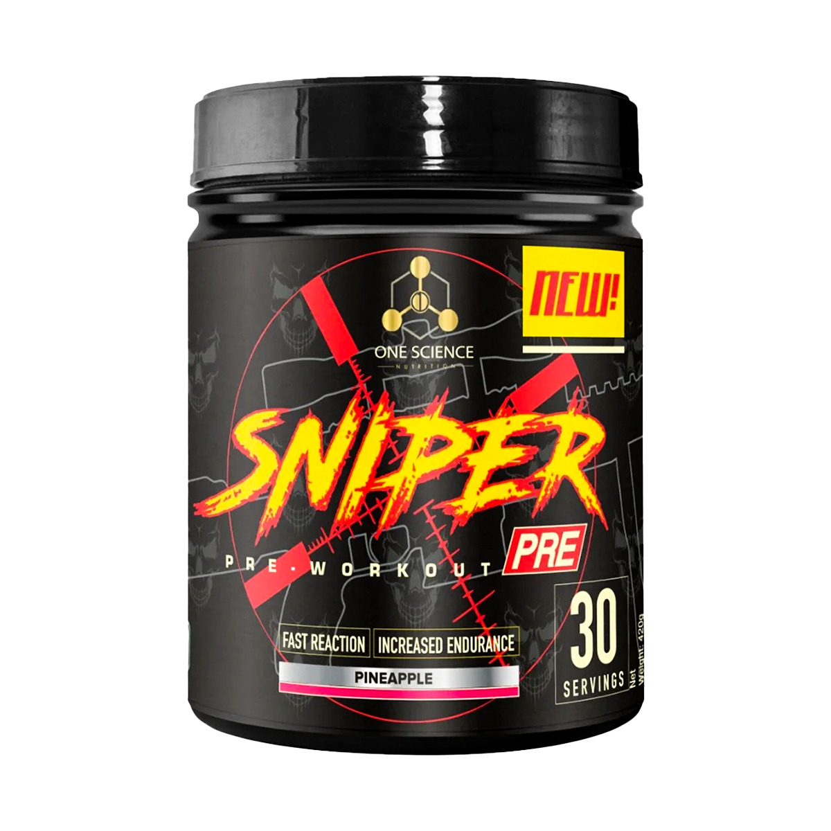 ONE SCIENCE NUTRITION SNIPER PRE-WORKOUT PINE APPLE 30 SERVINGS