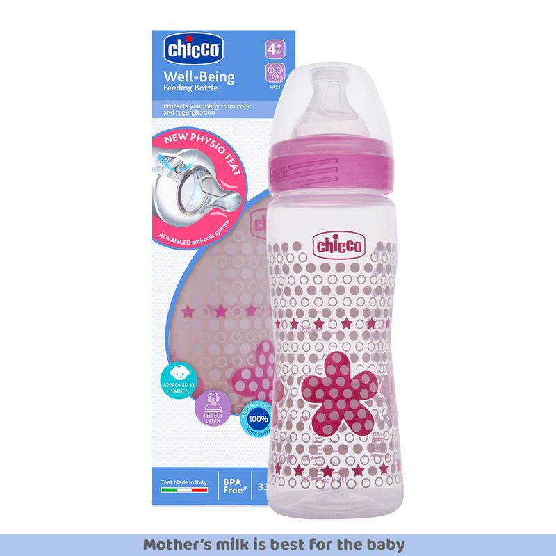 CHICCO BOTTEL WB SIL PHY PINK FLOWER 330ML