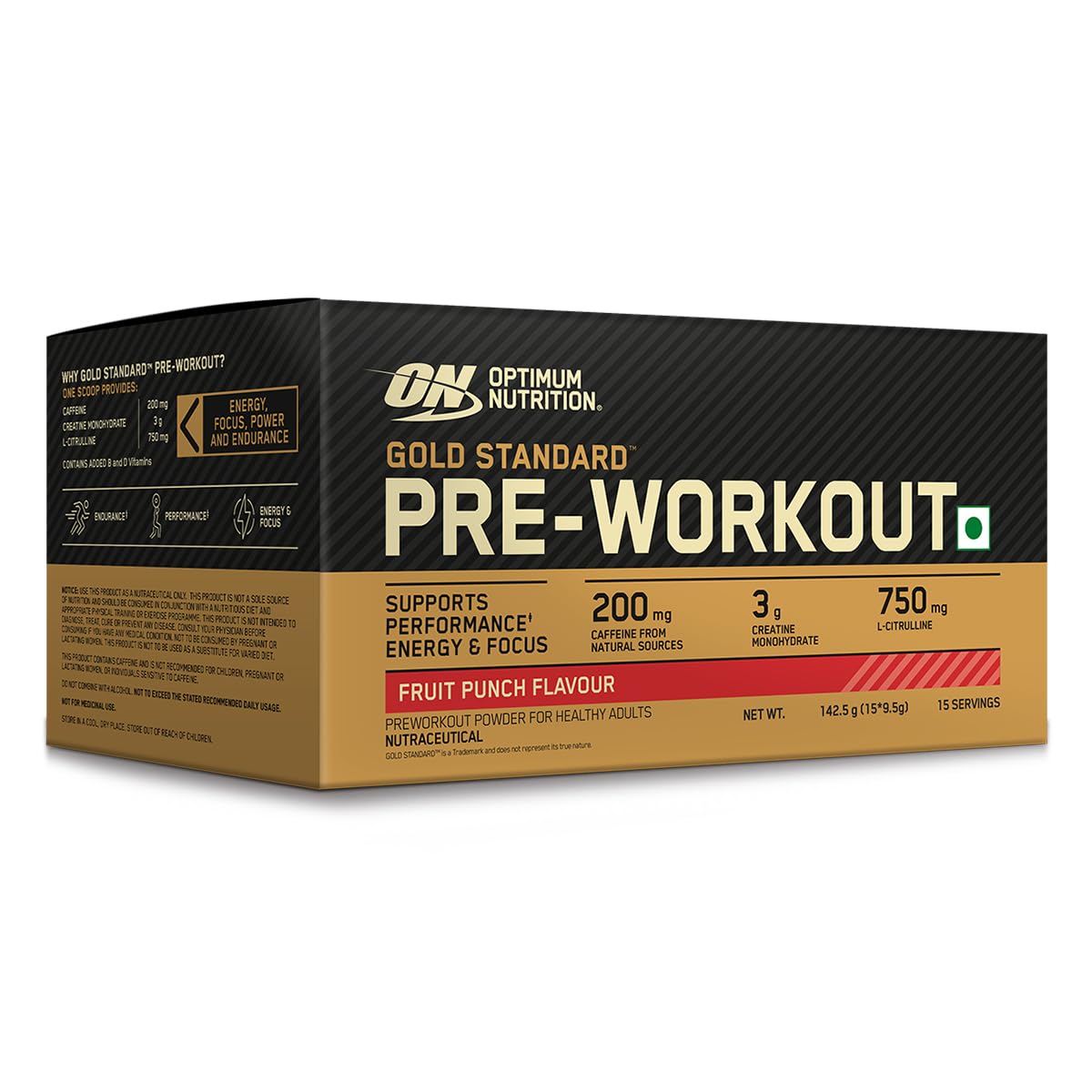 OPTIMUM NUTRITION GOLD STANDARD GS PRE-WORKOUT FRUIT PUNCH PACK OF 15