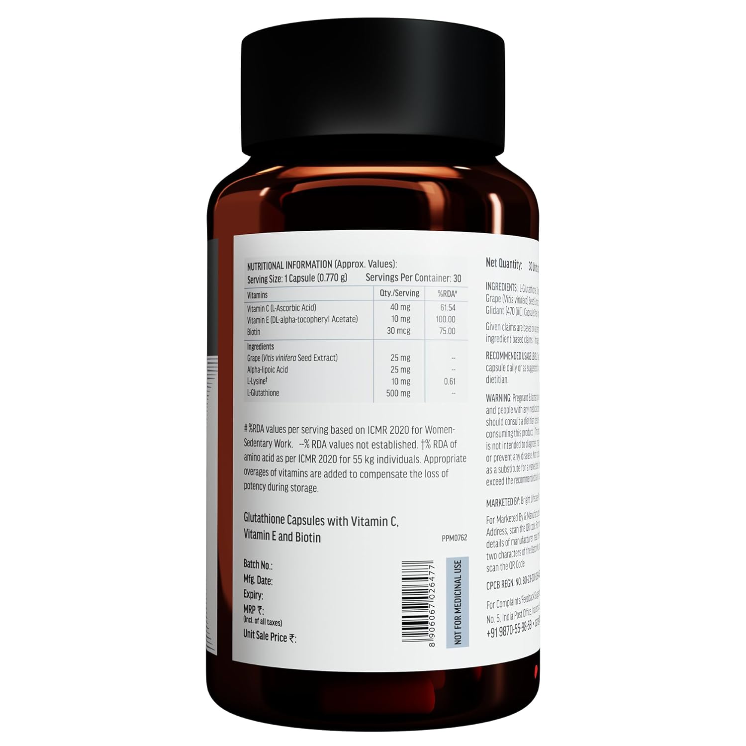 HEALTHKART HK VITALS GLUTATHIONE WITH VITAMIN C&E 30 CAPSULES