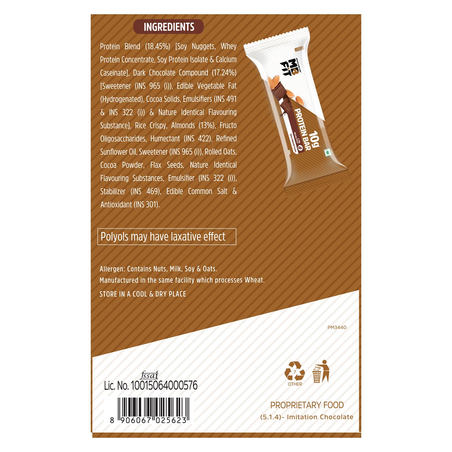 MUSCLEBLAZE PROTEIN BAR ( 10GM PROTEIN ) CHOCO ALMOND 6 BARS
