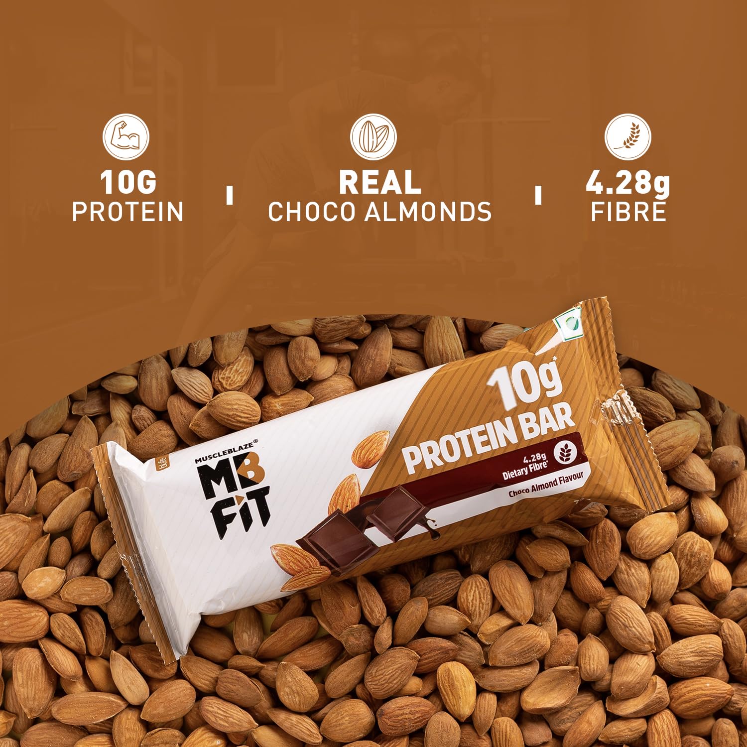 MUSCLEBLAZE PROTEIN BAR ( 10GM PROTEIN ) CHOCO ALMOND 6 BARS