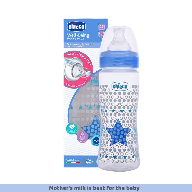 CHICCO BOTTEL WB SIL PHY BLUE 330ML
