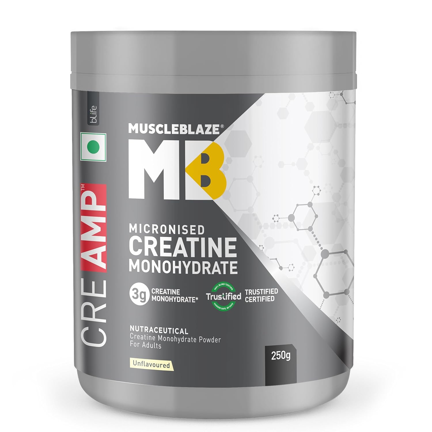 MUSCLEBLAZE CREATINE MONOHYDRATE CREAMP UNFLAVORED NEW 0.55LB