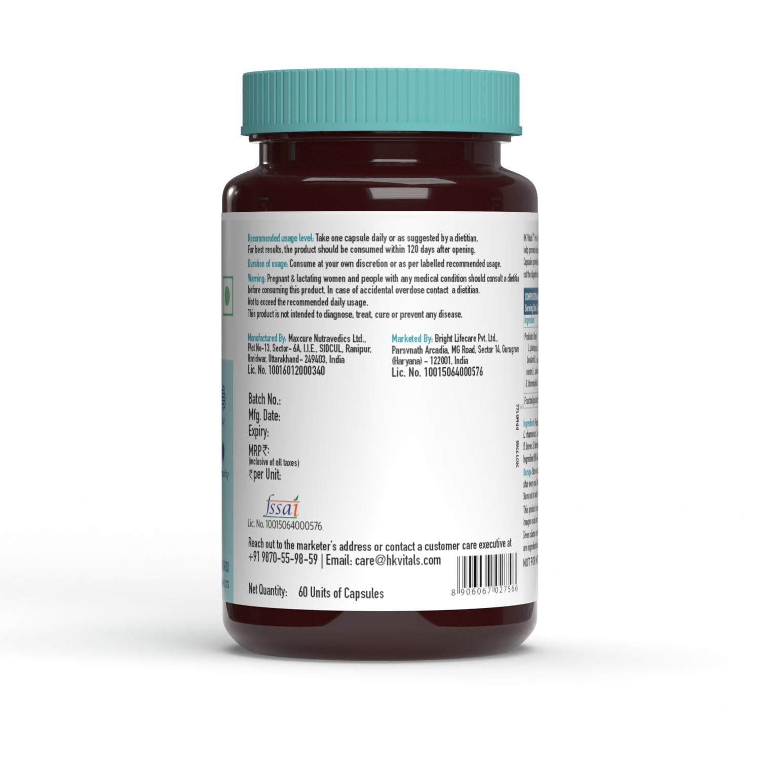 HEALTHKART HK VITALS PRE AND PROBIOTICS UNFLAVORED 60 CAPSULES