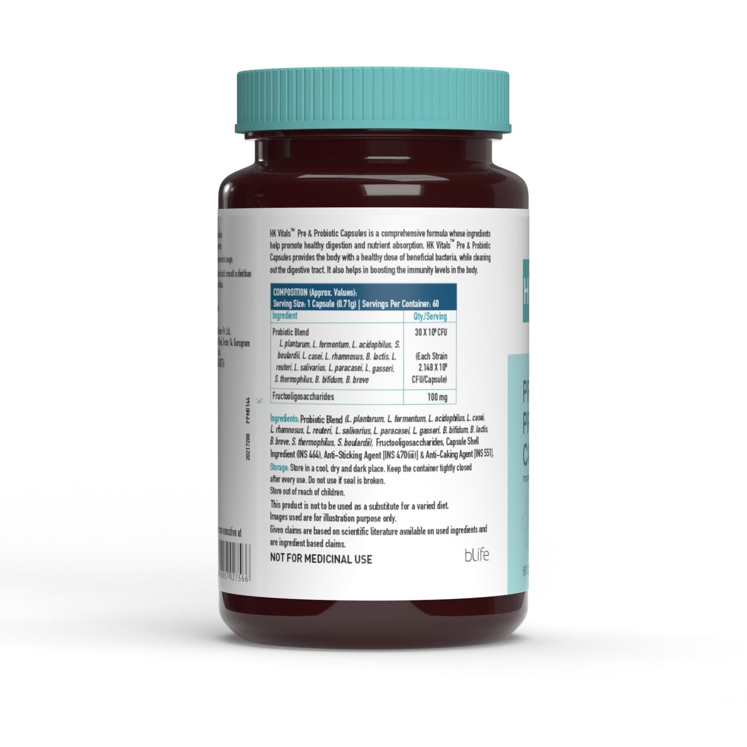 HEALTHKART HK VITALS PRE AND PROBIOTICS UNFLAVORED 60 CAPSULES