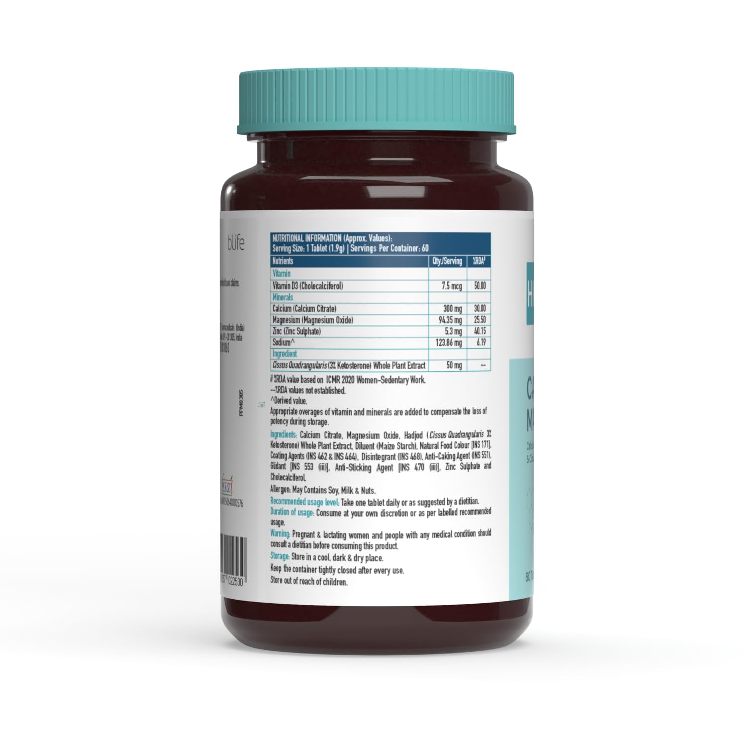 HEALTHKART HK VITALS CALCIUM UNFLAVOURED 60 TABLETS