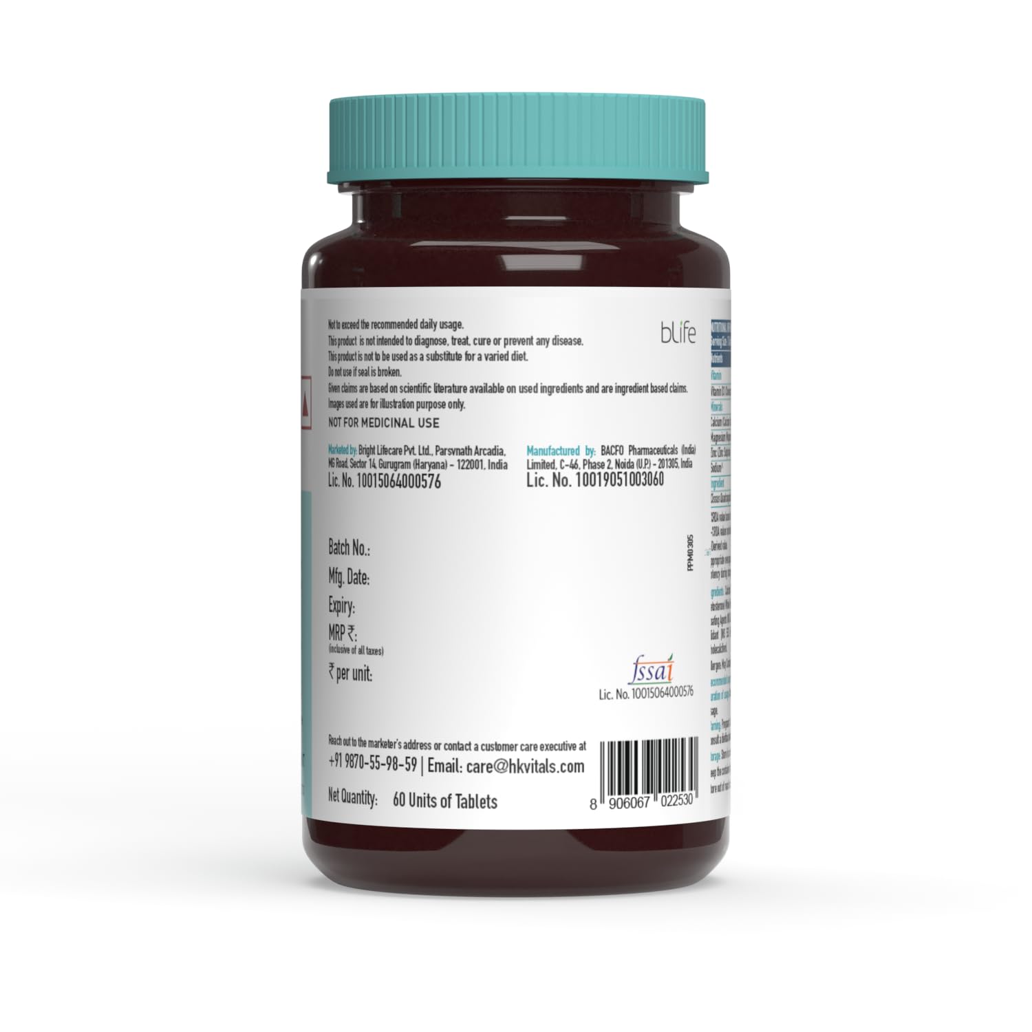 HEALTHKART HK VITALS CALCIUM UNFLAVOURED 60 TABLETS