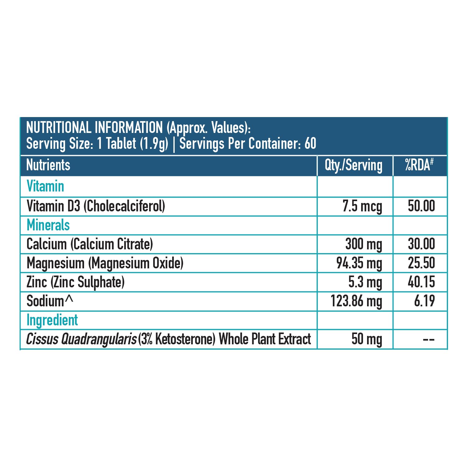 HEALTHKART HK VITALS CALCIUM UNFLAVOURED 60 TABLETS