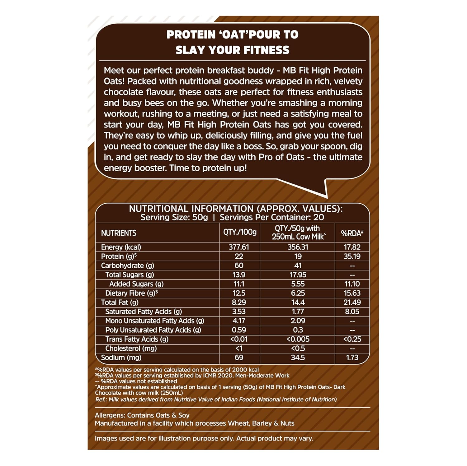 MUSCLEBLAZE HIGH PROTEIN OATS 1KG DARK CHOCOLATE