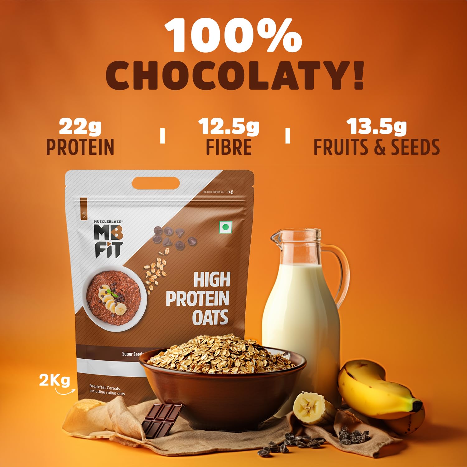 MUSCLEBLAZE HIGH PROTEIN OATS 2KG DARK CHOCOLATE