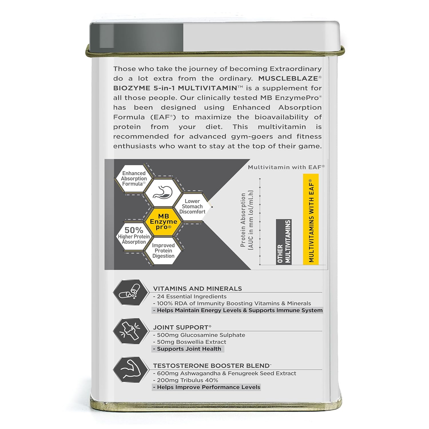 MUSCLEBLAZE BIOZYME 5 IN 1 MULTIVITAMIN UNFLAVOURED 90 TABLETS