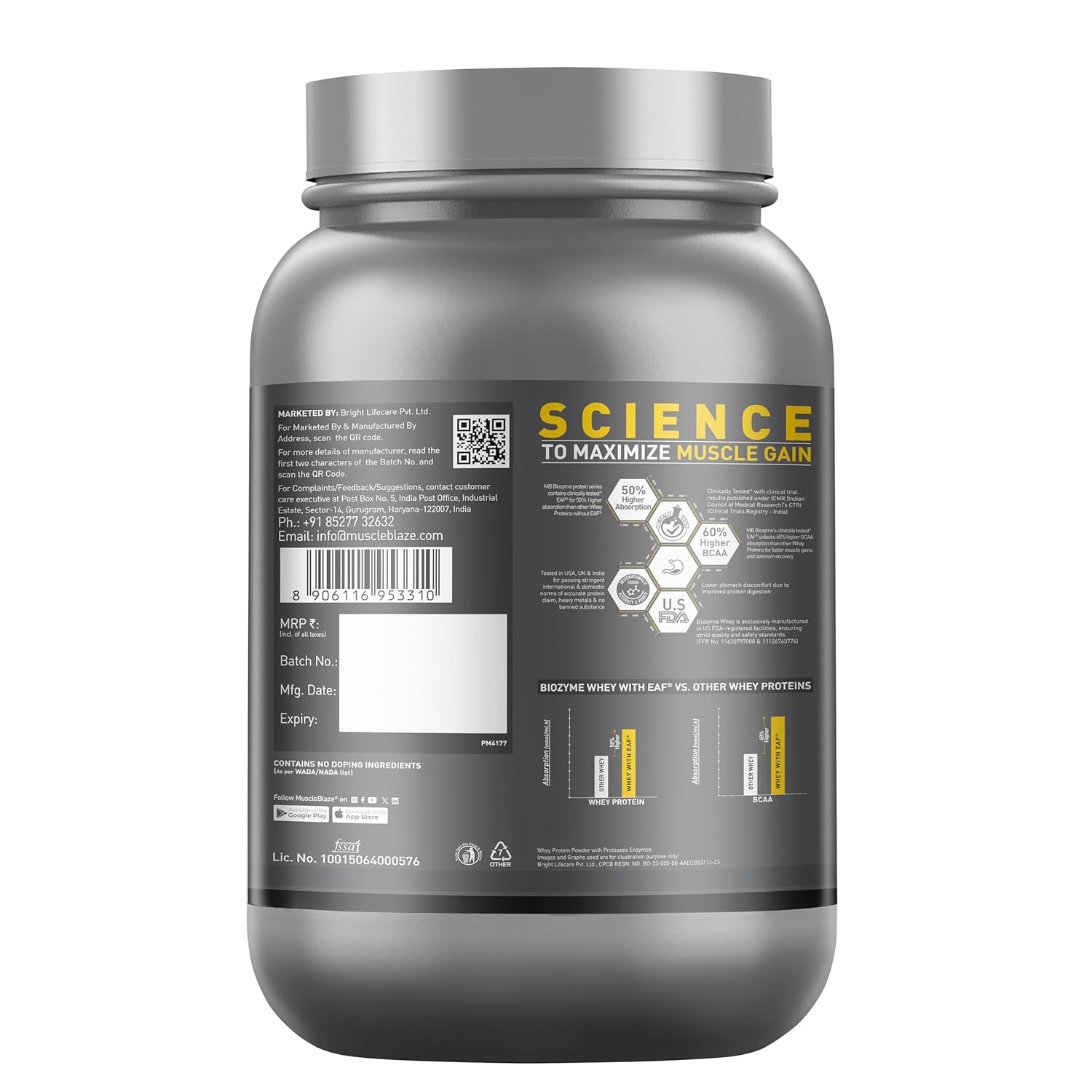 MUSCLEBLAZE BIOZYME PERFORMANCE WHEY 2.2LB RICH CHOCOLATE