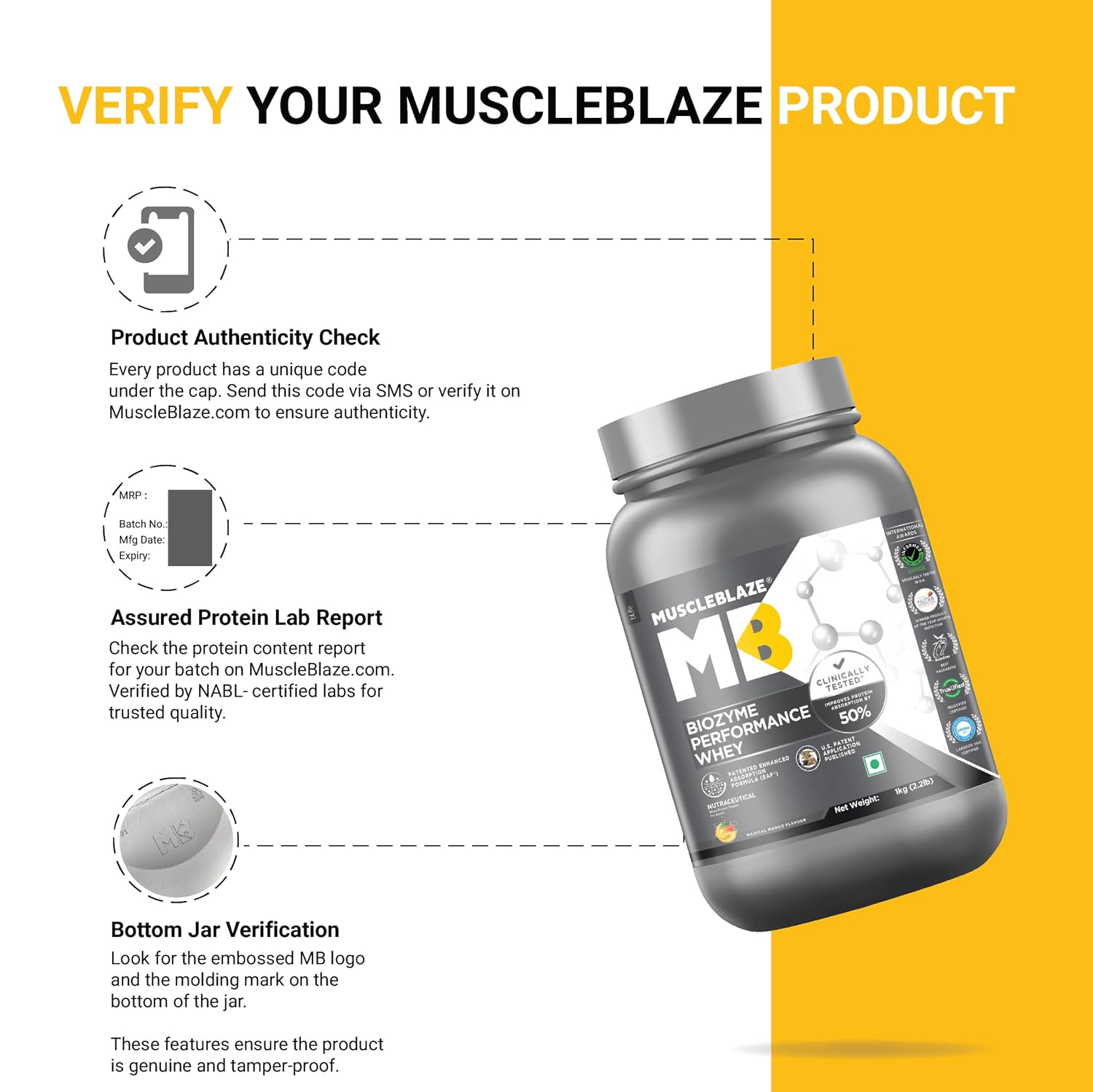 MUSCLEBLAZE BIOZYME PERFORMANCE WHEY 2.2LB MAGICAL MANGO
