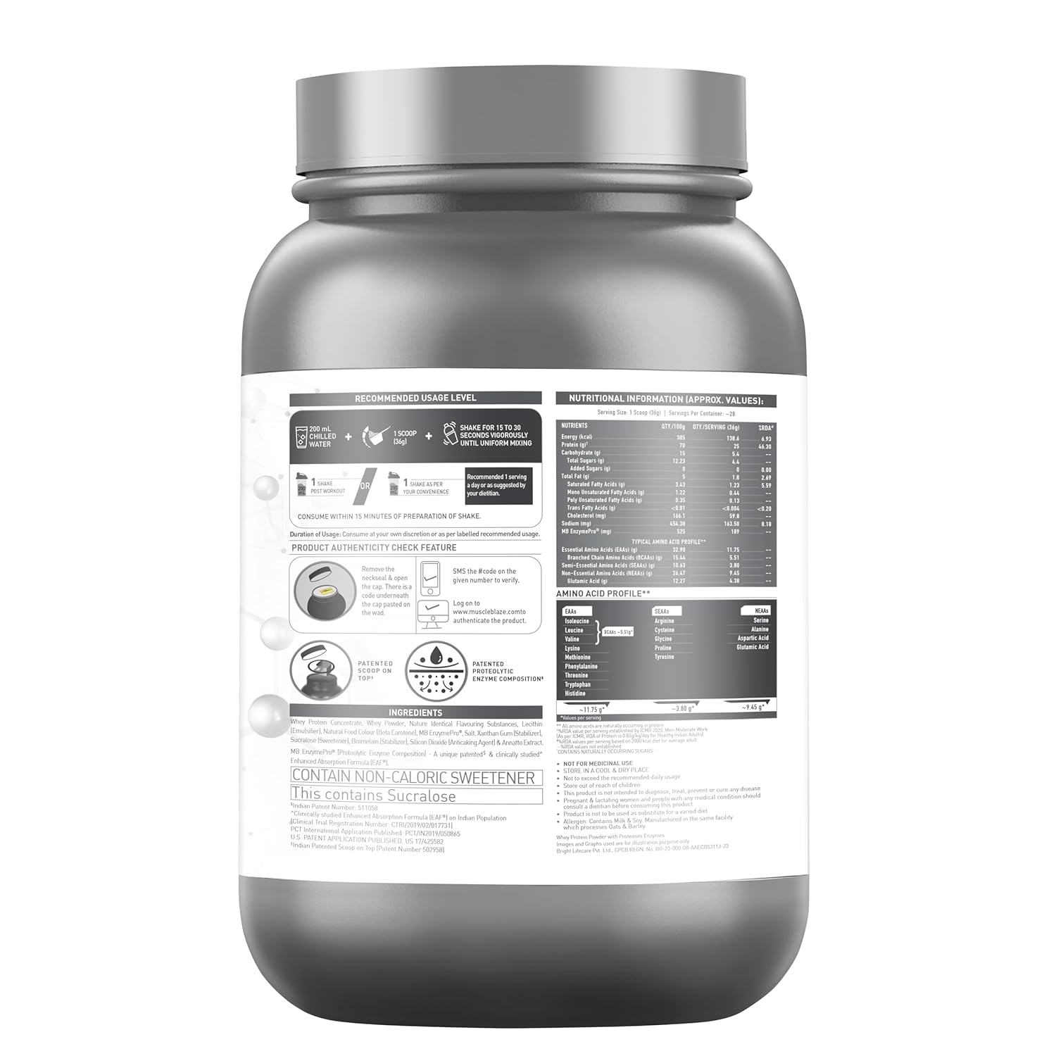 MUSCLEBLAZE BIOZYME PERFORMANCE WHEY 2.2LB MAGICAL MANGO