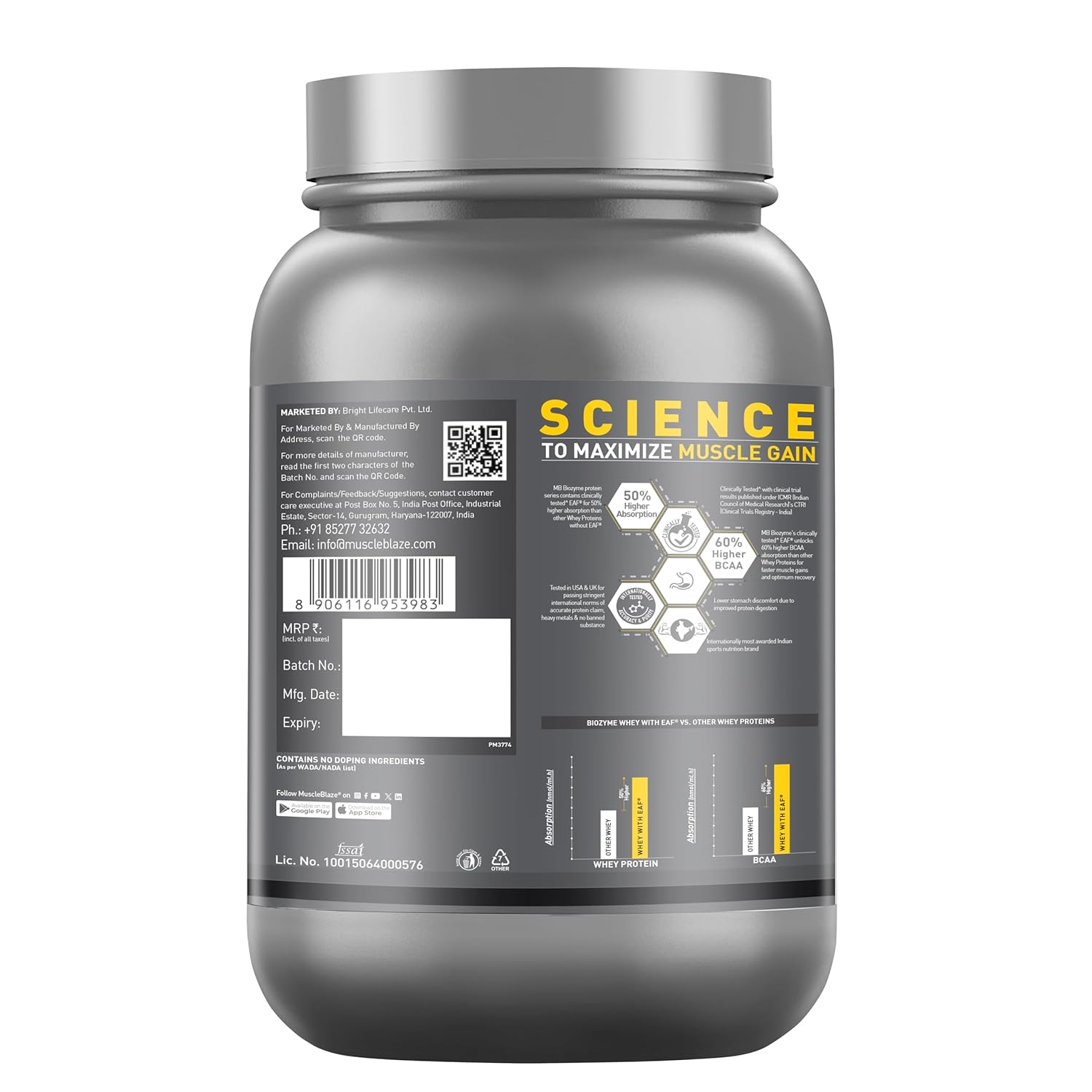 MUSCLEBLAZE BIOZYME PERFORMANCE WHEY 2.2LB MAGICAL MANGO