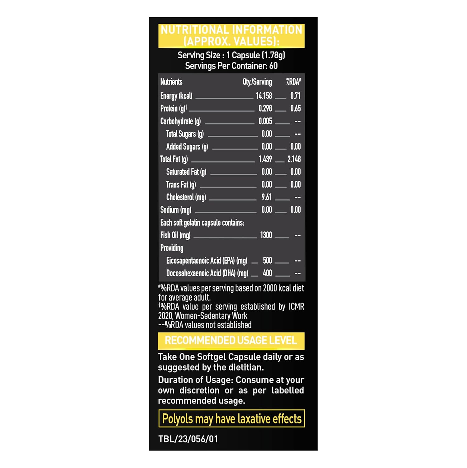MUSCLEBLAZE FISH OIL GOLD 60 CAPSULES