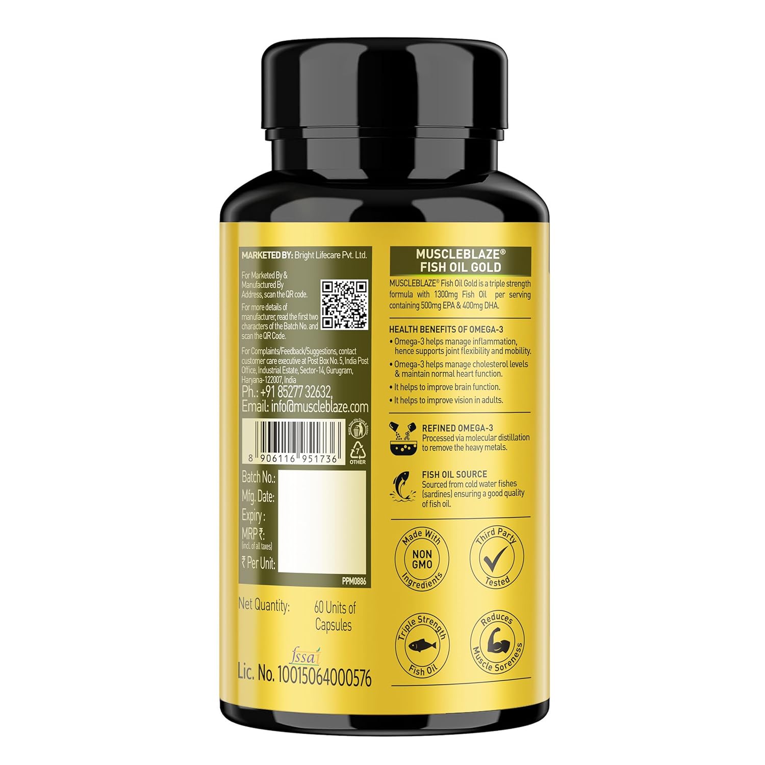 MUSCLEBLAZE FISH OIL GOLD 60 CAPSULES