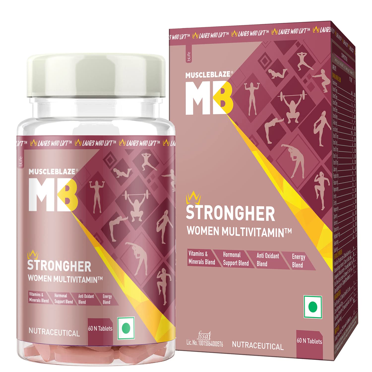 MUSCLEBLAZE WOMEN DAILY MULTIVITAMIN UNFLAVOURED 60 TABLETS