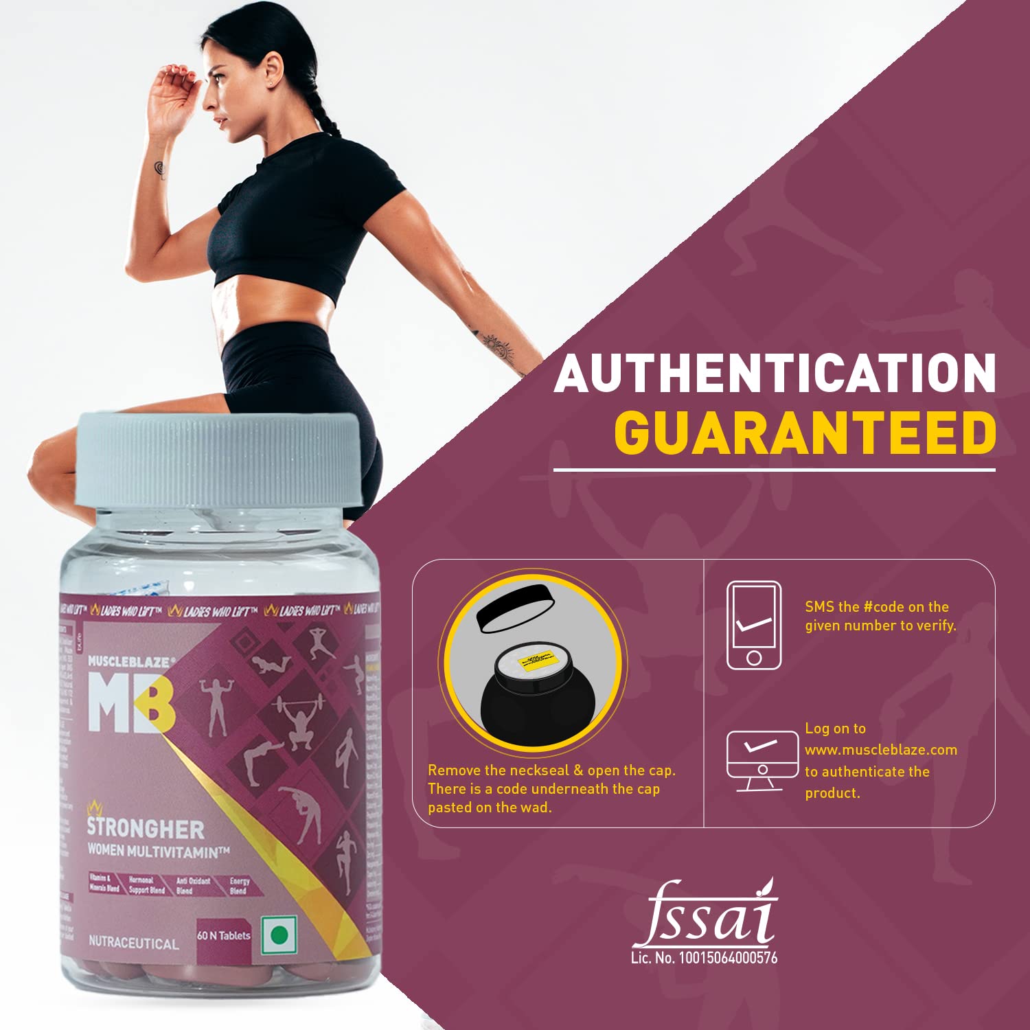 MUSCLEBLAZE WOMEN DAILY MULTIVITAMIN UNFLAVOURED 60 TABLETS