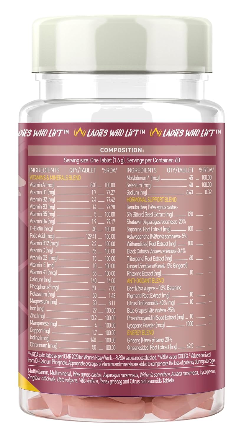 MUSCLEBLAZE WOMEN DAILY MULTIVITAMIN UNFLAVOURED 60 TABLETS